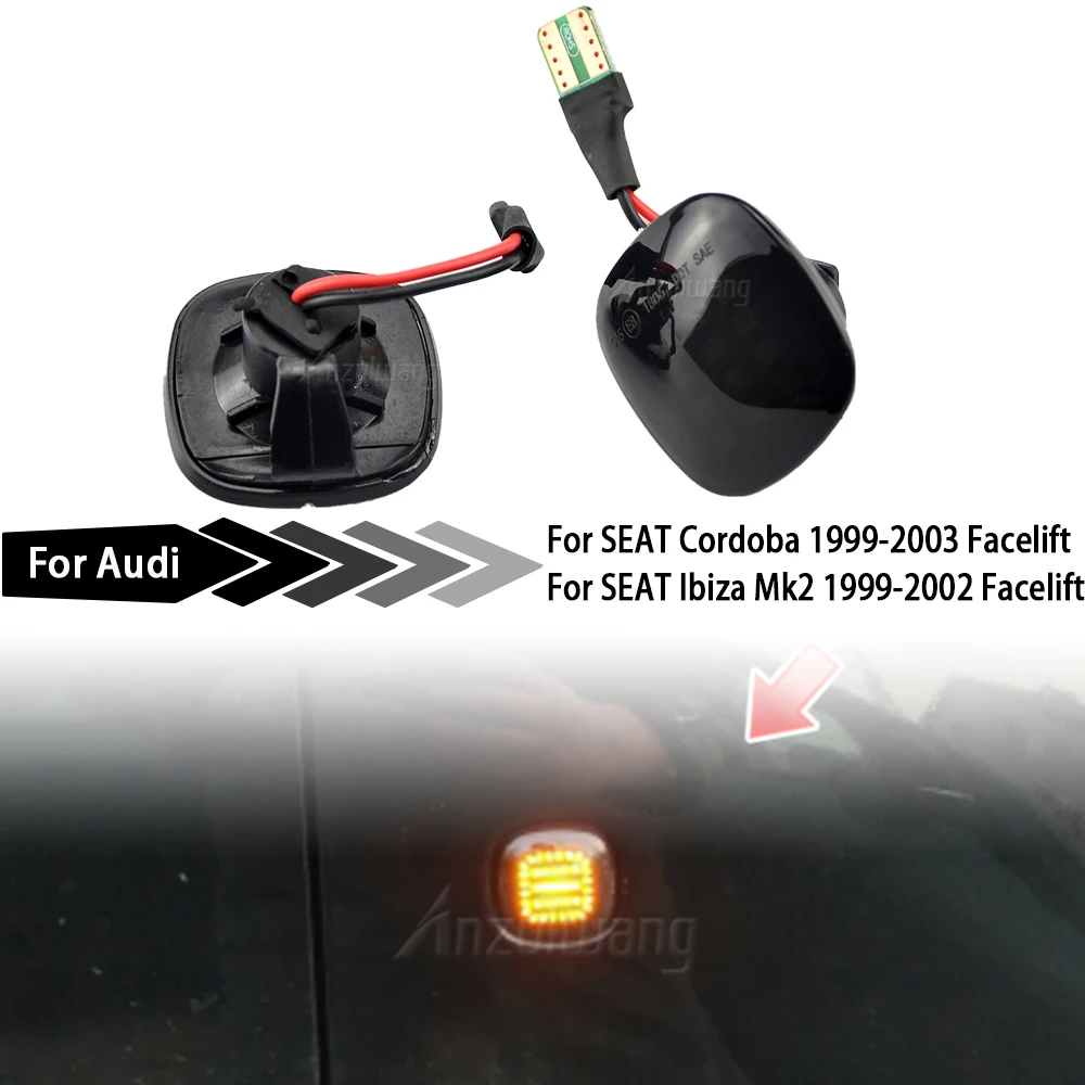 2PCS LED Turn Signal Side Marker Light Dynamic Sequential Lamp For Skoda Fabia Octavia Mk1 Mk2 Roomster Rapid NH3