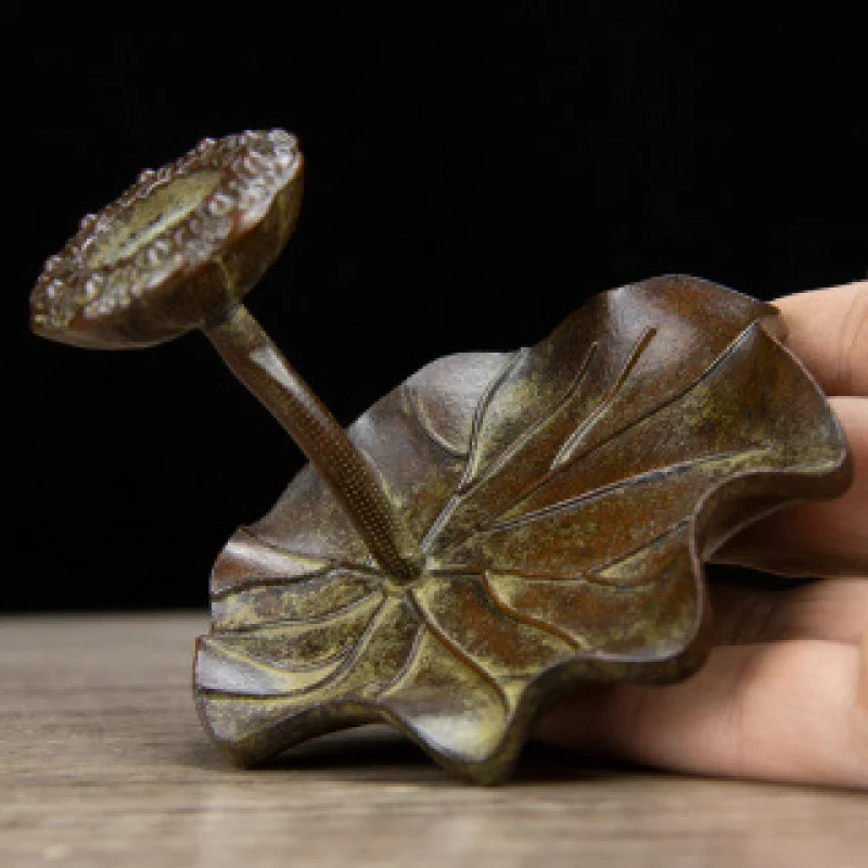 Pure Copper Lotus Backflow Brass Holder Incense Aromatherapy Burner Ornament Office Living Room Store Dec