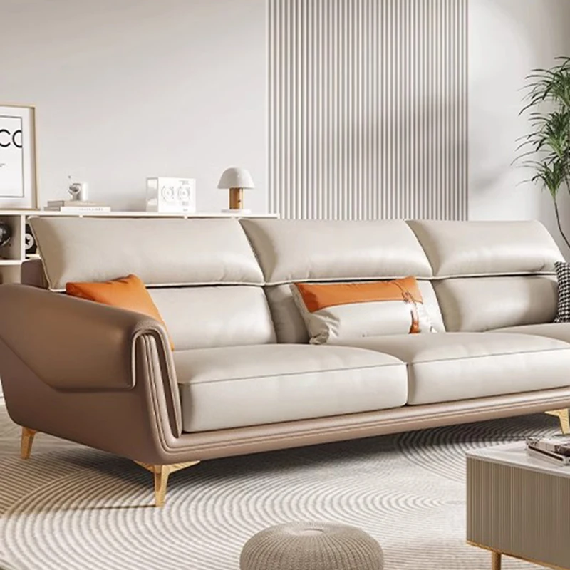 Modułowa kanapa Sofy do salonu Skórzane biuro Projektant Loveseat Lounge Sofy do salonu Sofa w kształcie litery L Wohnzimmer Wystrój pokoju