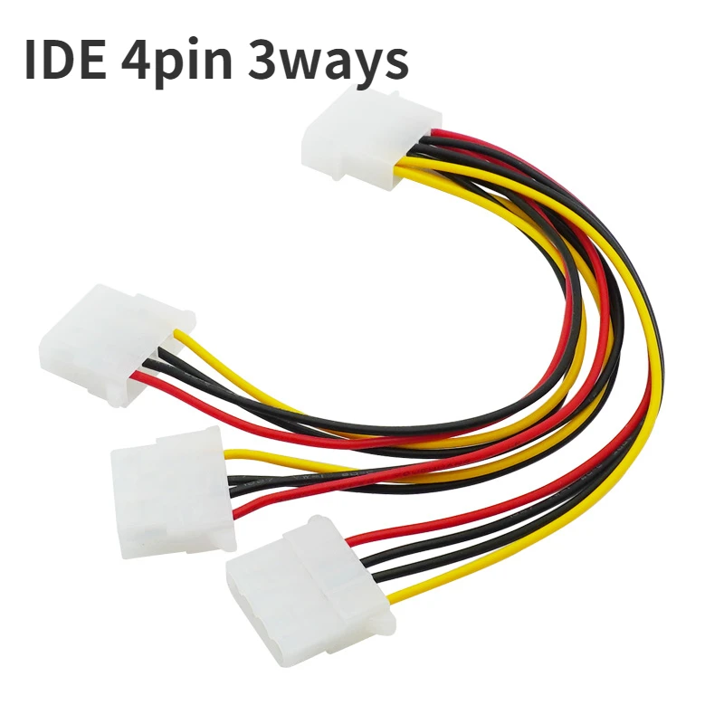 

20cm Best Price 4-pin IDE Power Cord HY1578 4-pin Molex Male to 3-port Molex IDE Female Power Splitter Adapter Cable