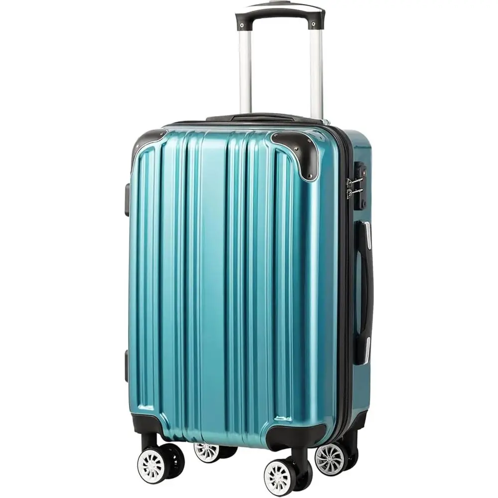 

Durable Lightweight Large Expandable PC+ABS Hardshell Suitcase with Dual Spinner Wheels, TSA Lock, and Zipper (Green, L 28in)