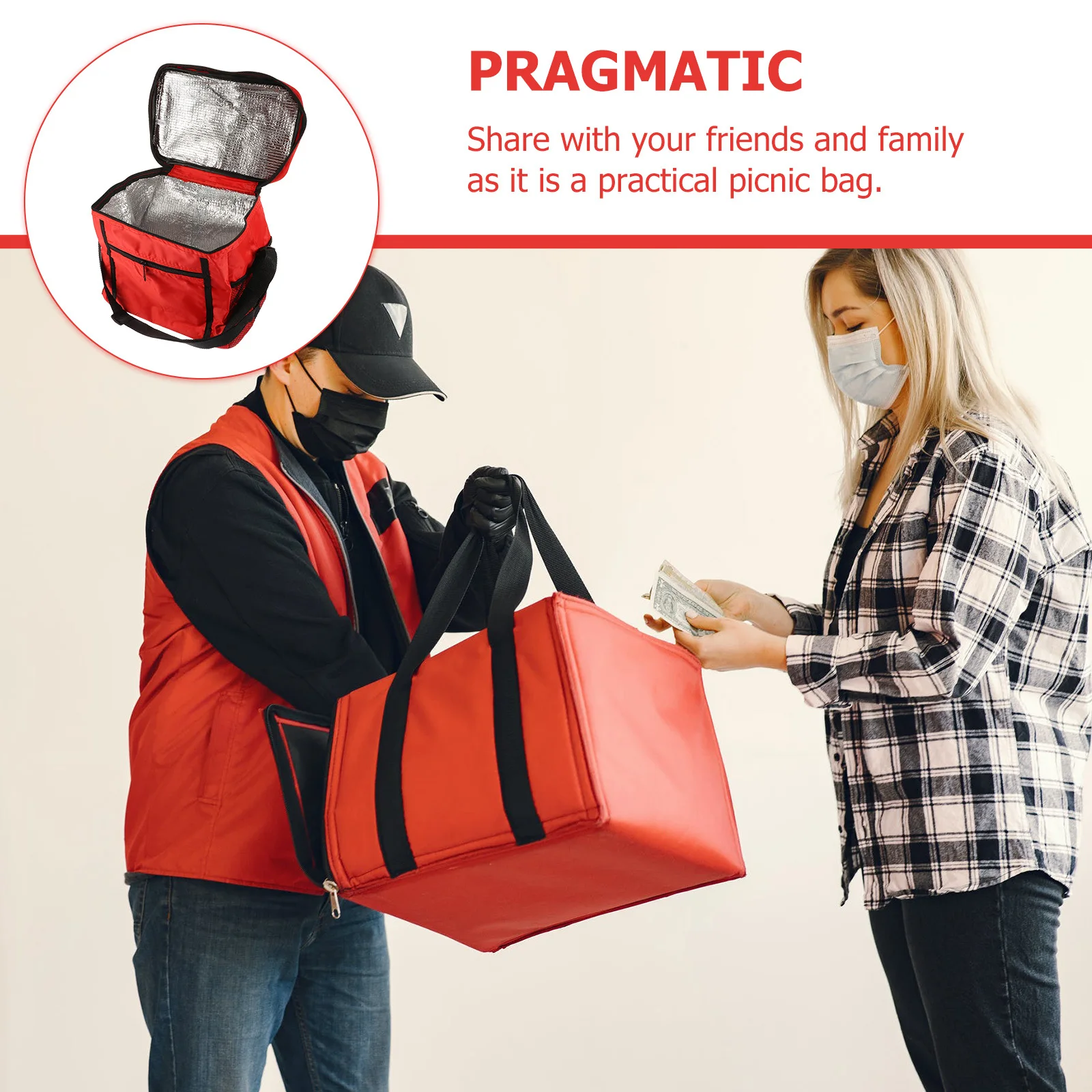 حقيبة الغداء المعزولة أكسفورد القماش الغذاء كيس التخزين المحمولة بينتو حمل للنزهة في الهواء الطلق الحفاظ على الحرارة الباردة الطازجة