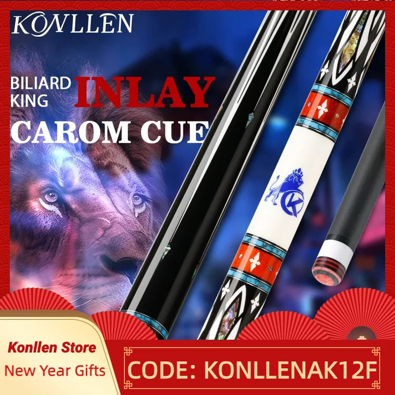 KONLLEN Carom Billiard Cue  Carbon Fiber 12mm 142 cm Libre Cue 3-Cushion Billiards Cue For Carom Cue Professional Carom Stick