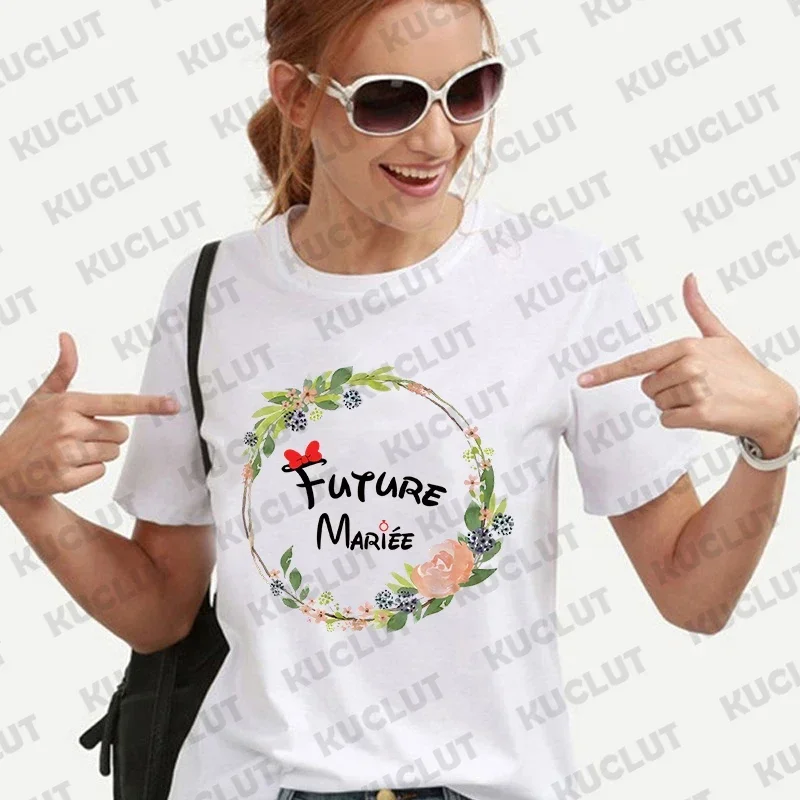 Team Bride Tshirt Wedding addio al nubilato addio al nubilato t-shirt French Future Bride top donna Graphic abbigliamento manica corta Tees