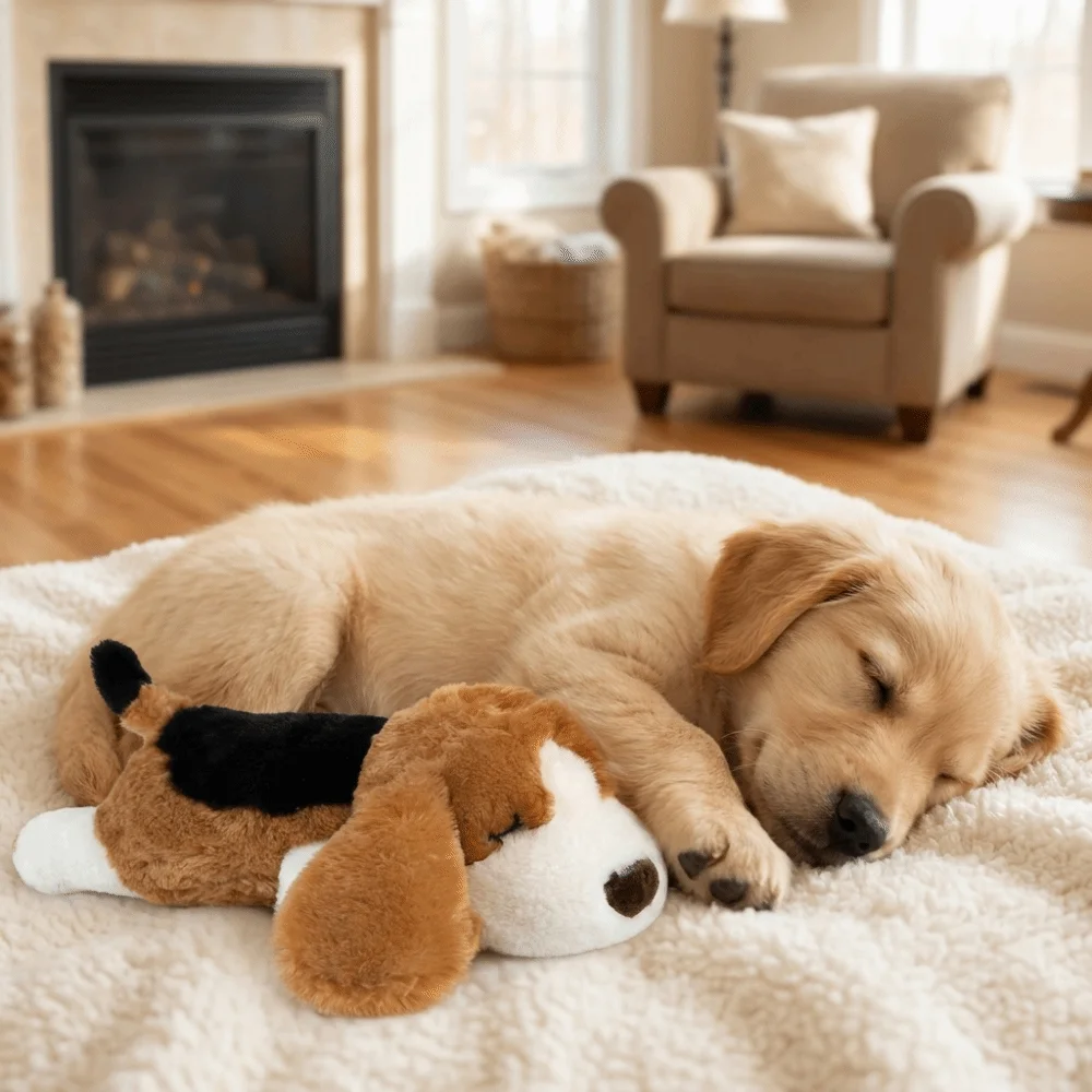 Cute Soft Pet Soothing Comfortable Heartbeat Simulation Anxiety Relief Dog Realistic Dog Heartbeat Sleeping Buddy