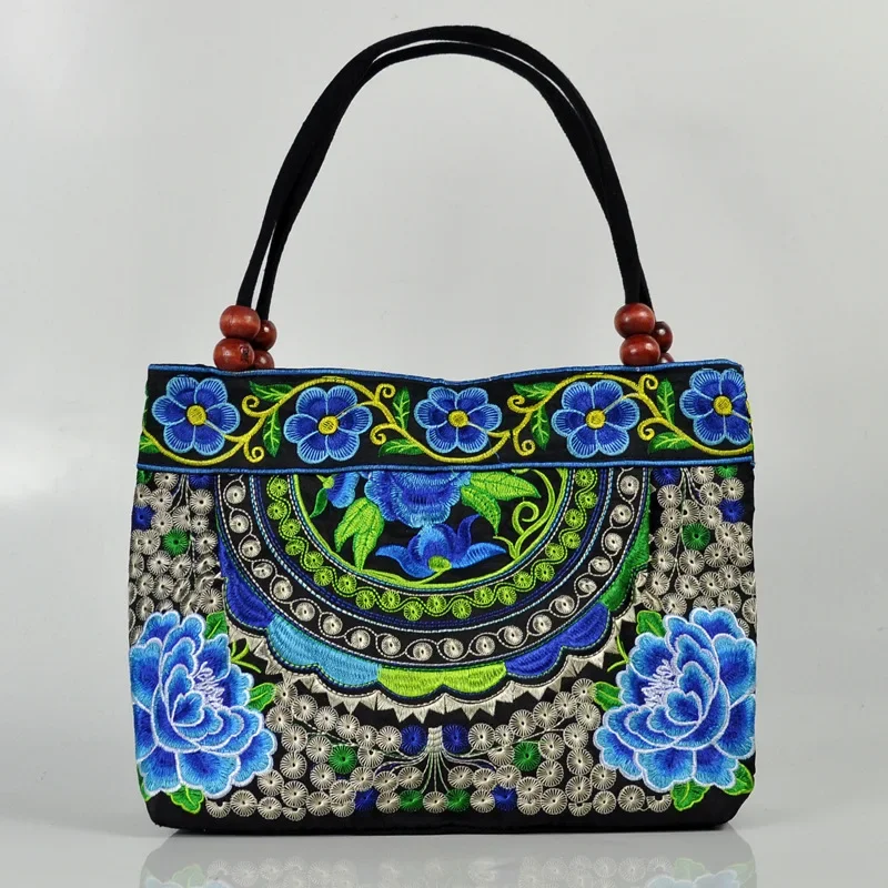 Embroidery Women Shoulder Bag Small Handbags National Style Floral Embroidered Ladies Top-handle Bags Beading Flap Bag Bolsas