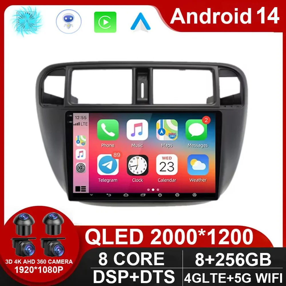 

For Honda Civic (EJ/EK/EM) 1995 - 2001 Car Radio Multimedia Player System Android 14 DSP Stereo Carplay Navigation GPS NO DVD