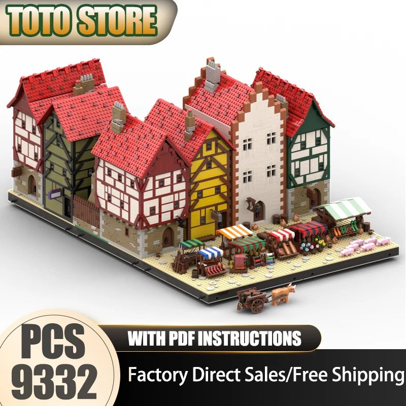 Moc ビルディングブリック タウン＆マーケットシリーズ モデルテクノロジー モジュラーブロック 中世の城 ギフト クリスマスおもちゃ DIY セット 組み立て