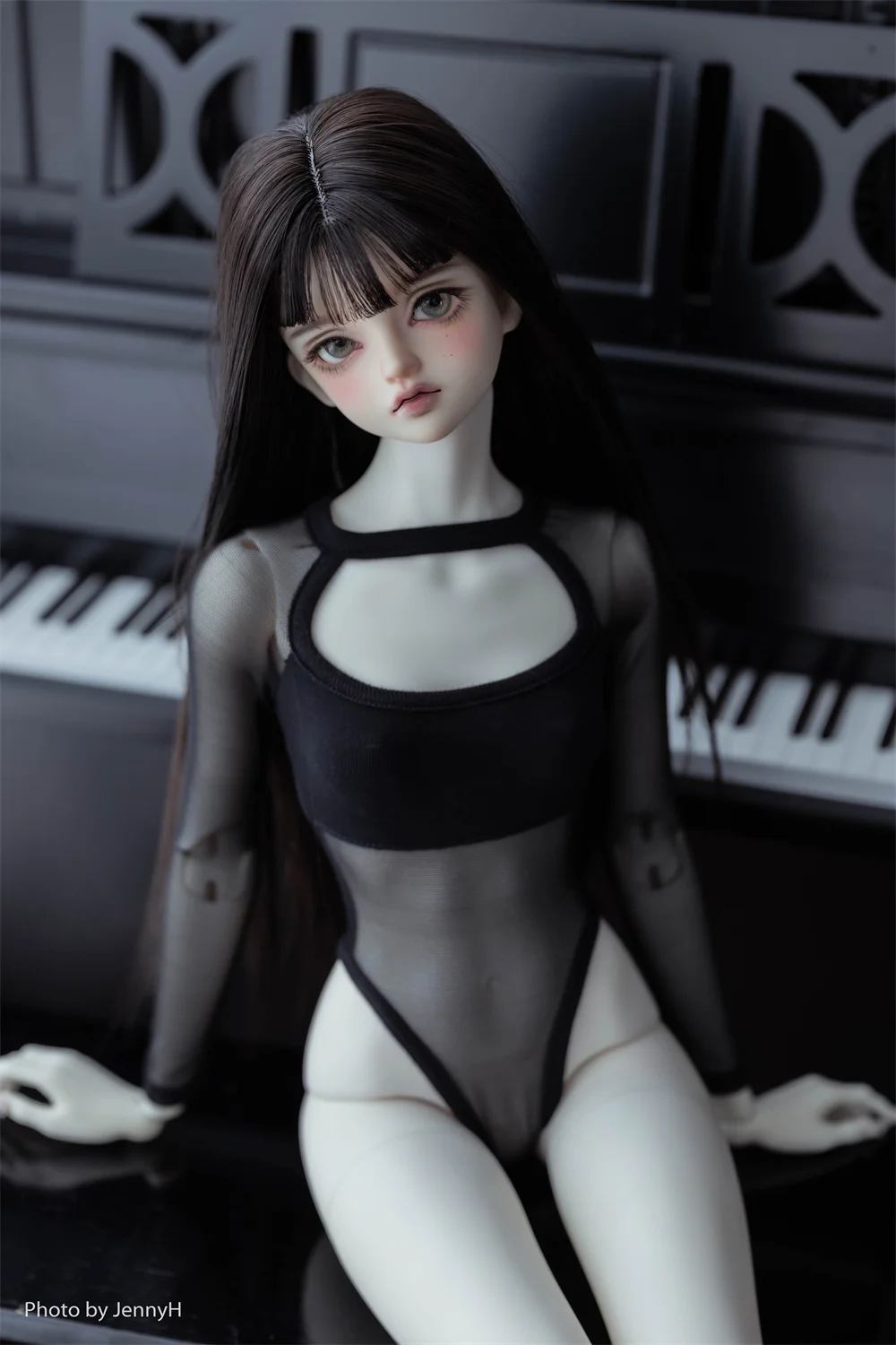 

Сетчатый комбинезон с круглым вырезом и U-образным вырезом, ажурный точечный инвентарь, игрушки для кукол BJD, элегантные черные подарки для девочек, аксессуары для кукол