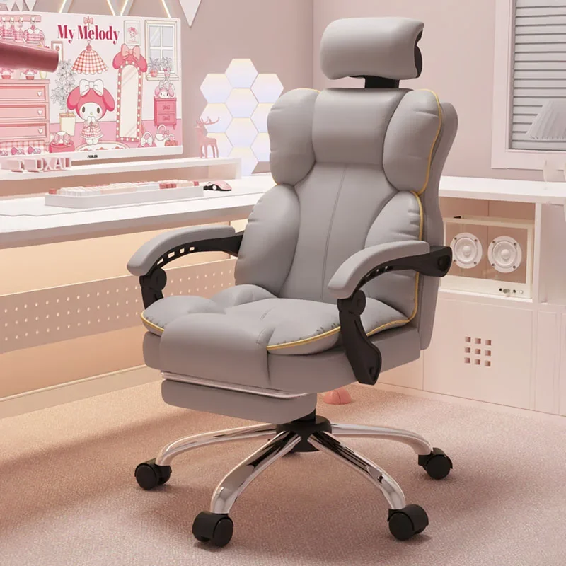 Low Price Kawaii Office Chair Back Cushion White Luxury Girls Gaming Chair Aesthetic Rotatable Silla Gamer Office Furniture