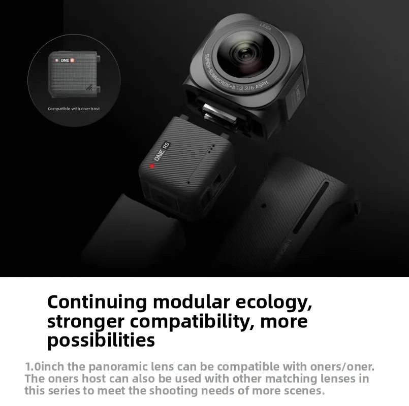 كاميرا Insta 360OneRS مقاس 1 بوصة: تصميم Leica Co-design، أجهزة استشعار مزدوجة مقاس 1 بوصة، 6K 360 ° فيديو، توافق معياري ولقطات ليلية مذهلة #2