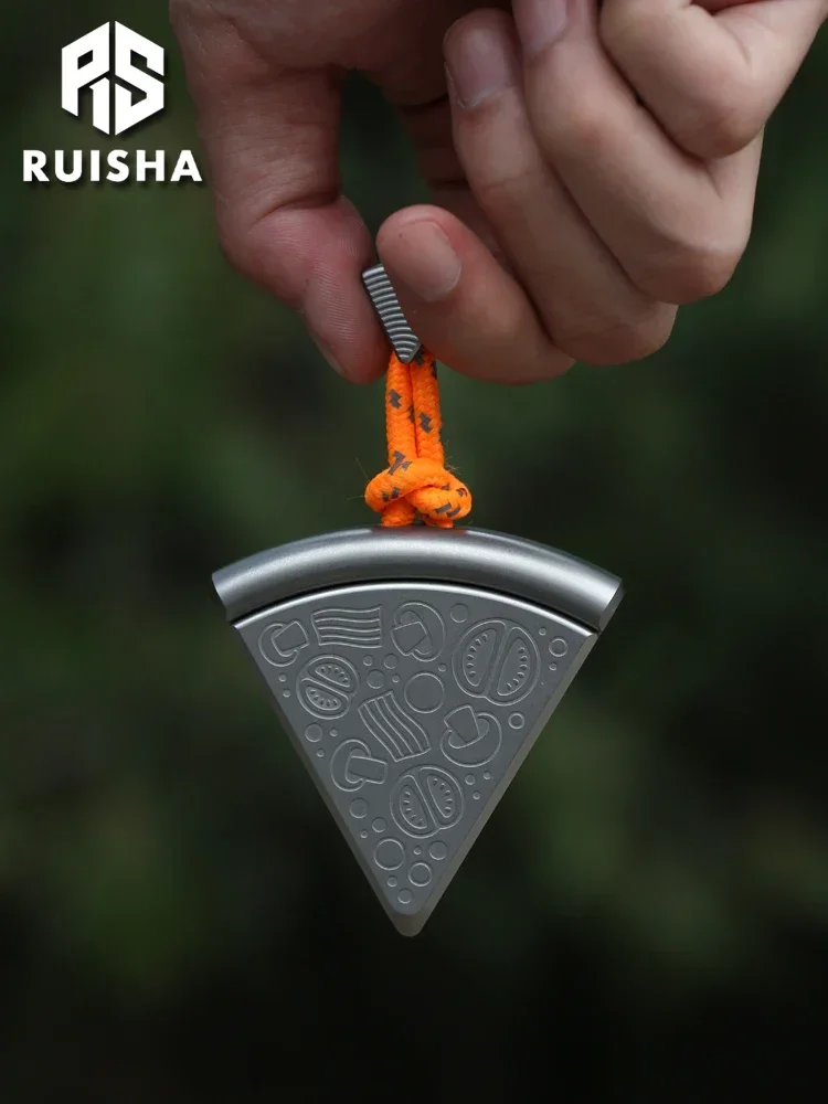 

RUISHA Pizza Candy Box Titanium Brass Push Slider Stress Relief Toys