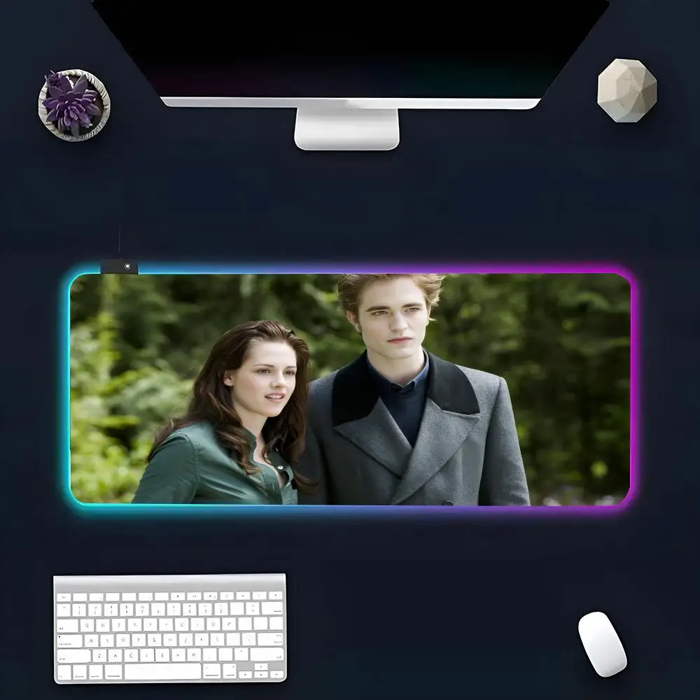 T-Twilights Mouse Pad RGB Glow Personality Picture Custom PC Table Mat Carpet Mat Game Player Dedicated LED