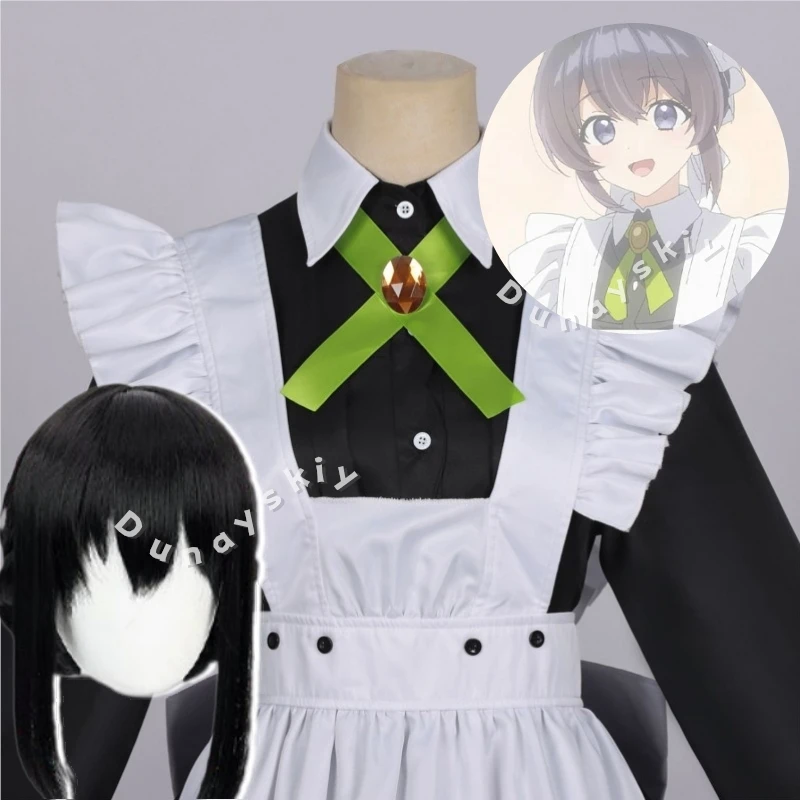 

Heroine Saint No, I'm An All-Works Wig Maid With Green Cross Ribbon (And Proud Of It) Celestia Cosplay Maid Outfit Halloween