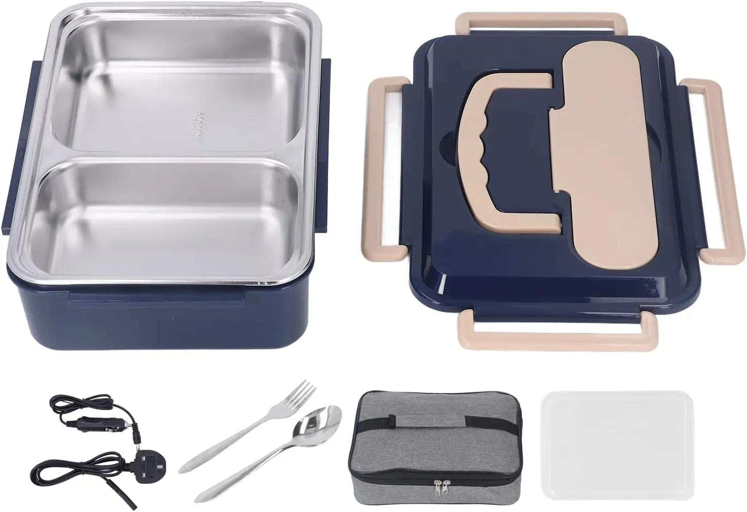 

Electric Lunch Box, Stainless Steel Food Warmer - Portable Heating Container for Adults