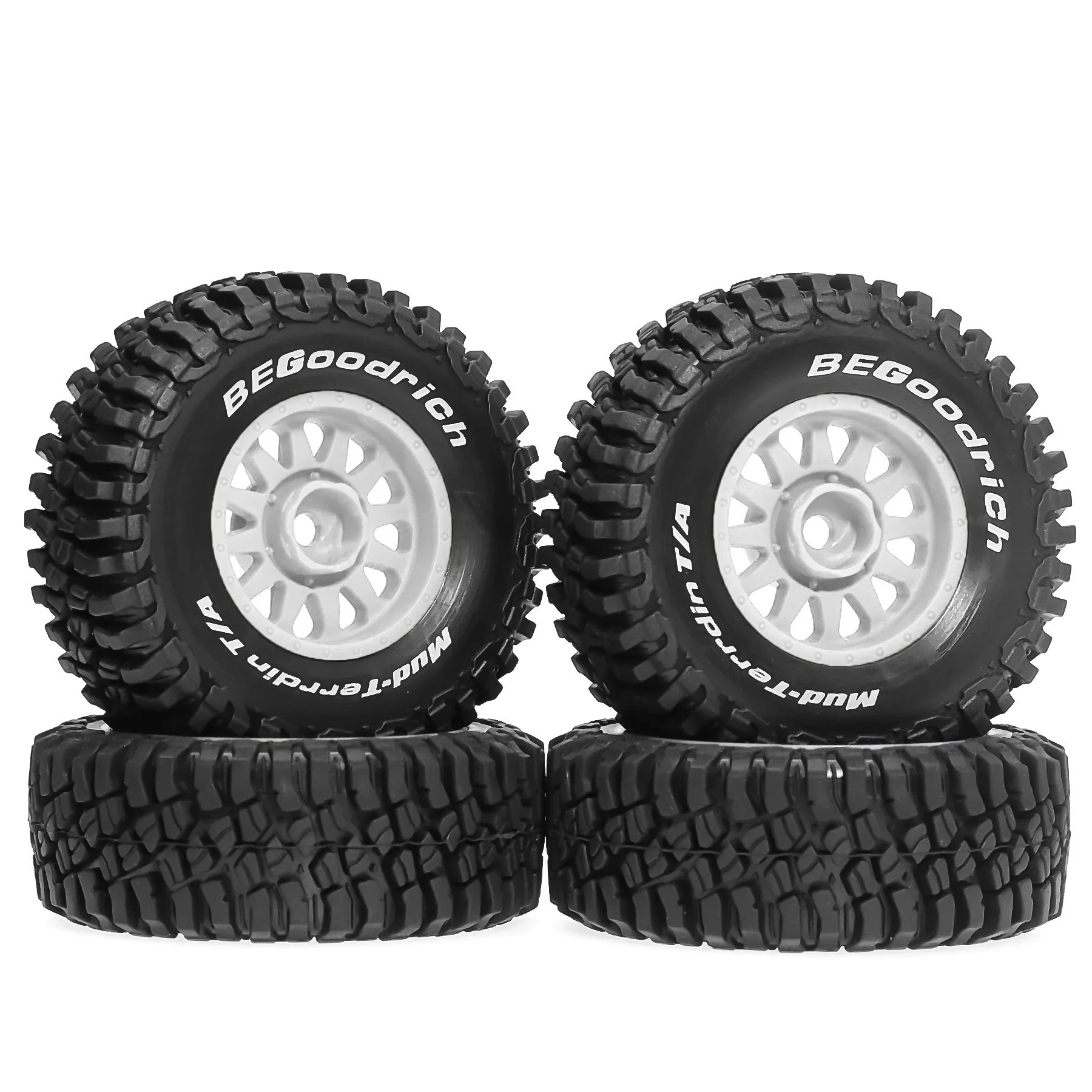 1/14 MJX 하이퍼 고 14301-14304 14211 및 1/16 JJRC Q130 RC 자동차 업그레이드 타이어 세트용 70mm 고무 휠 림 타이어 4개