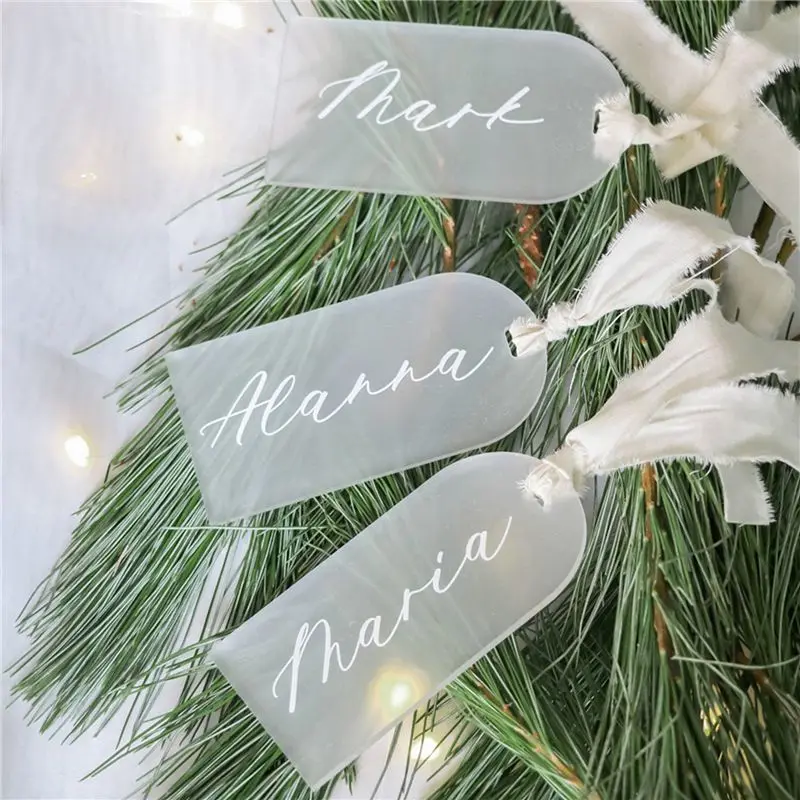 ABMS-40Pcs Tag Labels Chair Acrylic Arch Sign Blank Acrylic Signs Blank Reserved Signs Acrylic Place Cards