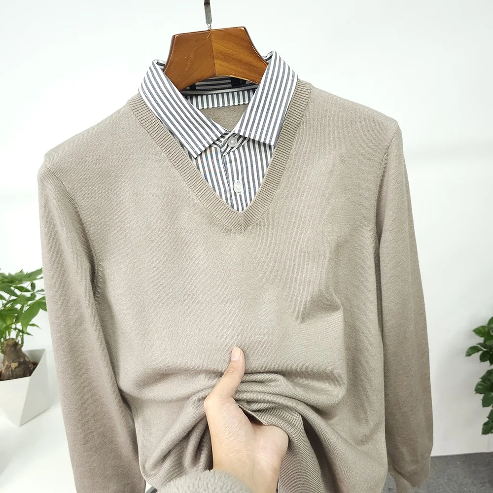 

Soft Skin-friendly Men's Knitted Sweater irt Collar Casual Autumn Winter Faion Urban Sle Long Sve Warm Faionable