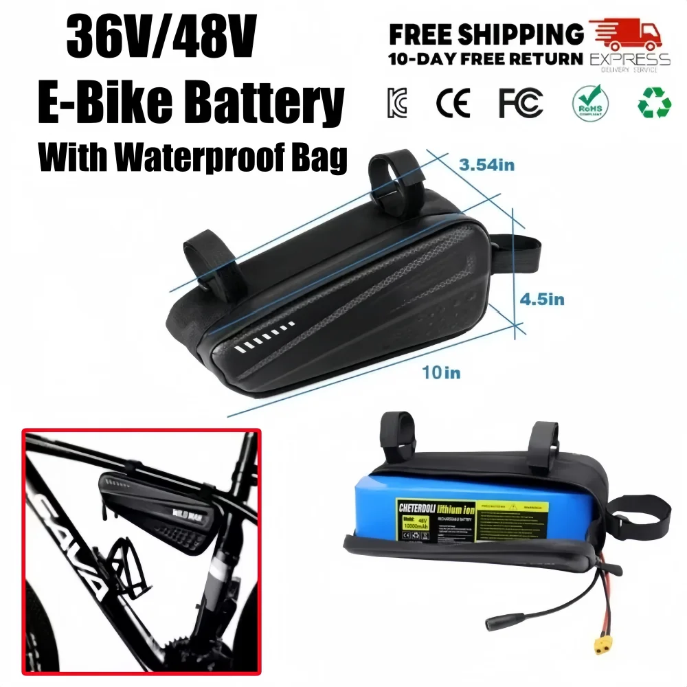 

48V 36V 14Ah Rechargeable Lithium Battery Pack 10S3P 13S3P 500W Power motorcycle Scooter Electric Vehicle with Waterproof Bag