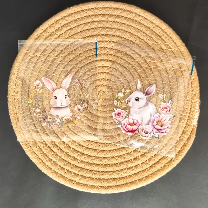 100/200 Stück Geschenktüten mit Osterhasen- und Blumenmuster, niedliches Hasen- und Frühlingsblumenmuster, transparente, selbstklebende Beutelverpackung – Detail 13
