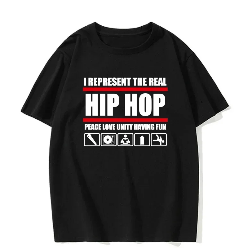 

Summer men's casual fashion hip hop hip-hop print T-shirt, 100% pure cotton round-neck comfortable breathable short-sleeved