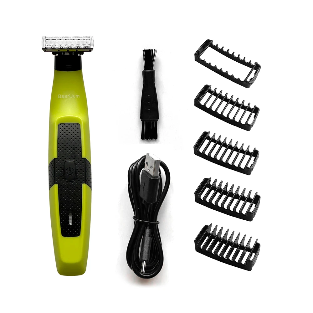

Электробритва для мужчин и женщин Портативный триммер для всего тела USB Т-образное лезвие Бритва для бороды подмышками с направляющей-гребнем 1-5 мм