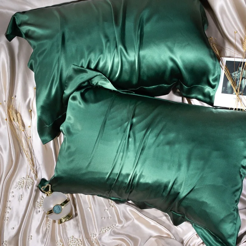 1 Buah 100% Sarung Bantal Sutra Murni Ukuran Queen King untuk Hotel Rumah Sarung Bantal Lembut Sehat Sarung Bantal Sutra 48*74CM