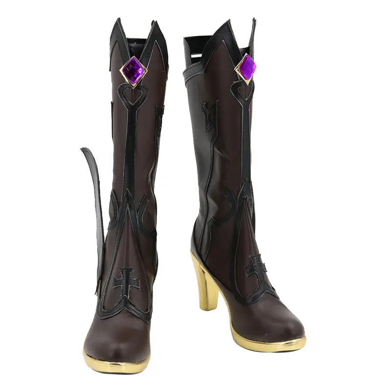 Jeu Genshin Impact Fischl Cosplay Chaussures Bottes pour Femmes, C00103