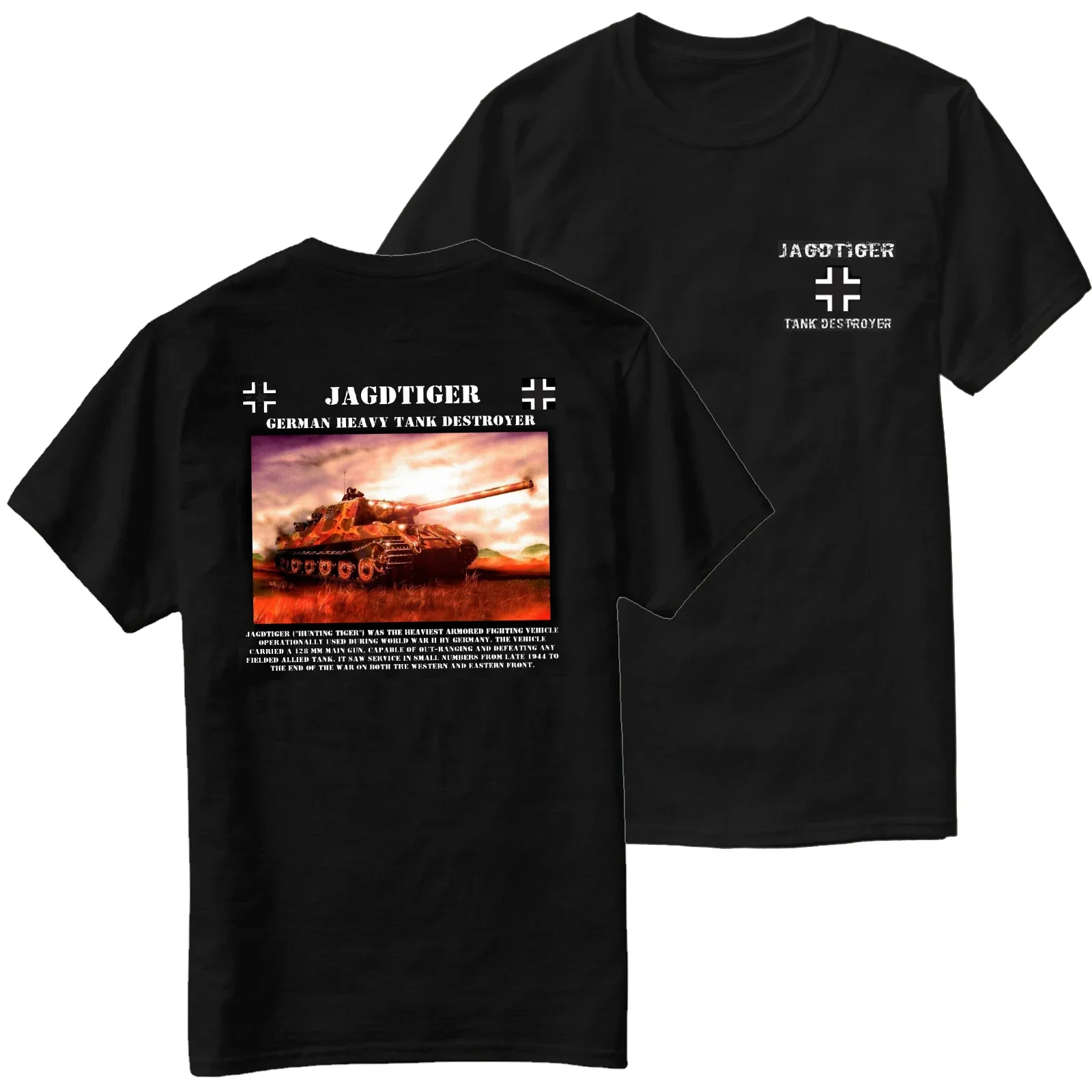 

Jagdtiger WWII German Hunting Tiger Tank Destroyer T-Shirt 100% Cotton O-Neck Summer Short Sleeve Casual Mens T-shirt Size S-3XL