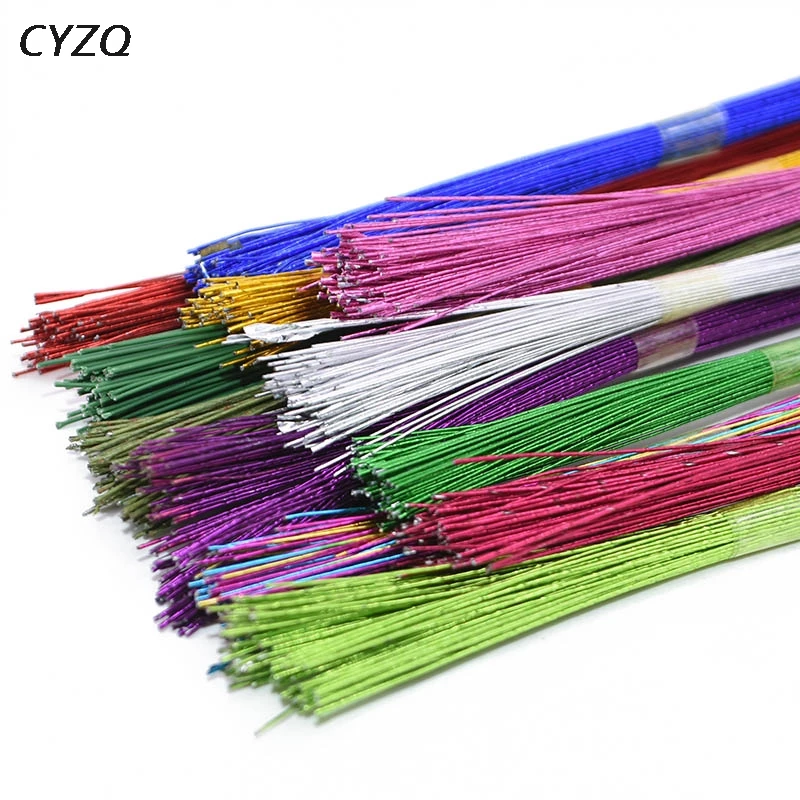 

25pcs/lot Stocking Flower Wire #26 Paper Wire Commonly Used Iron Wire For DIY Nylon Stocking Flower Making Material Accessory