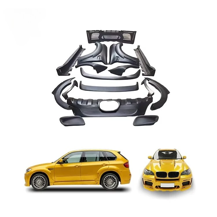Glass Fibre Car Modification Accessories for BMW X Series X6 E71 Haman Style Front Rear Car Bumper Fender Auto Parts Body Kit