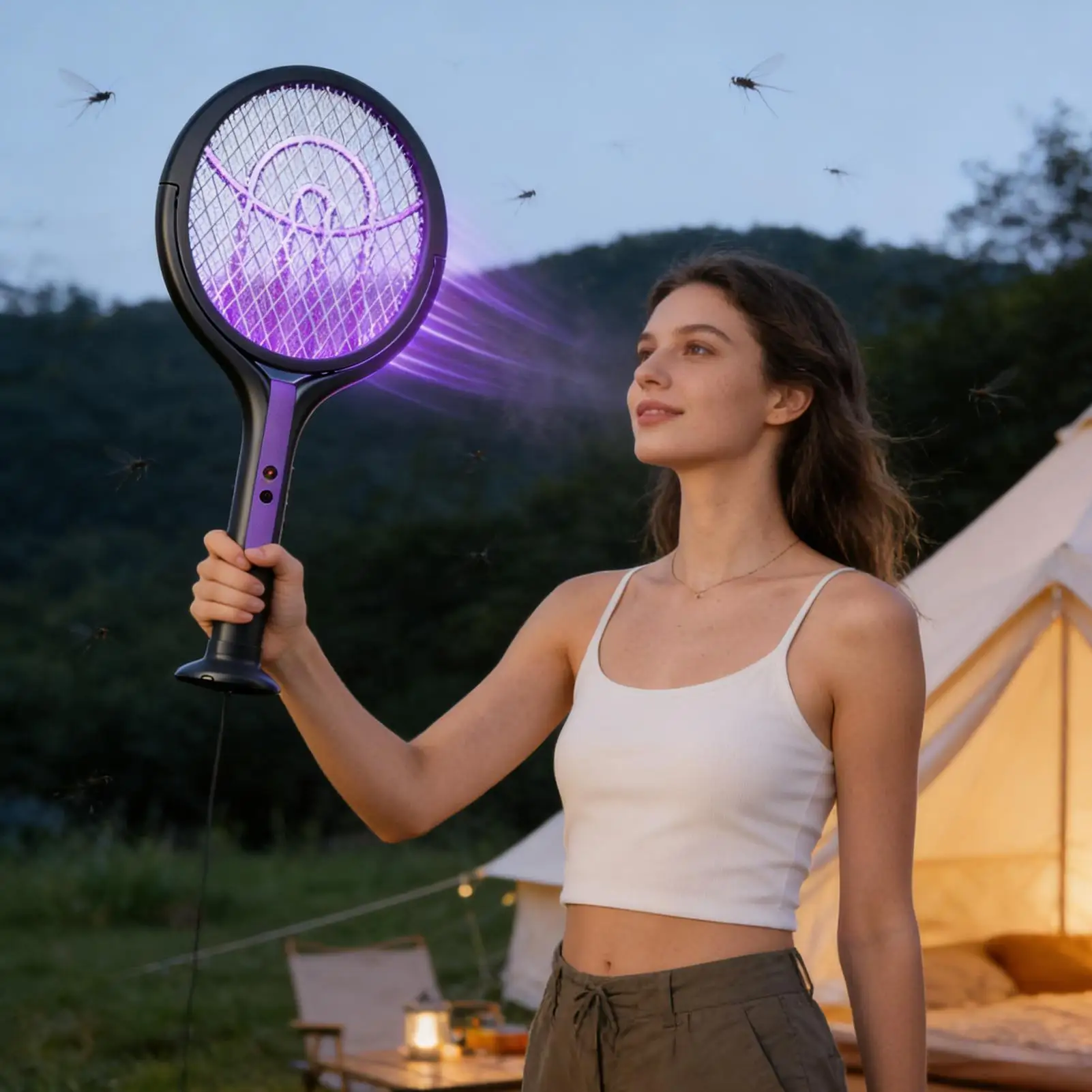 Fly Swatter Rechargeable Grid Trapping Summer Equipment Auto Trapping Fly Zapper Racket For Living Room Bedroom Camping Dorm