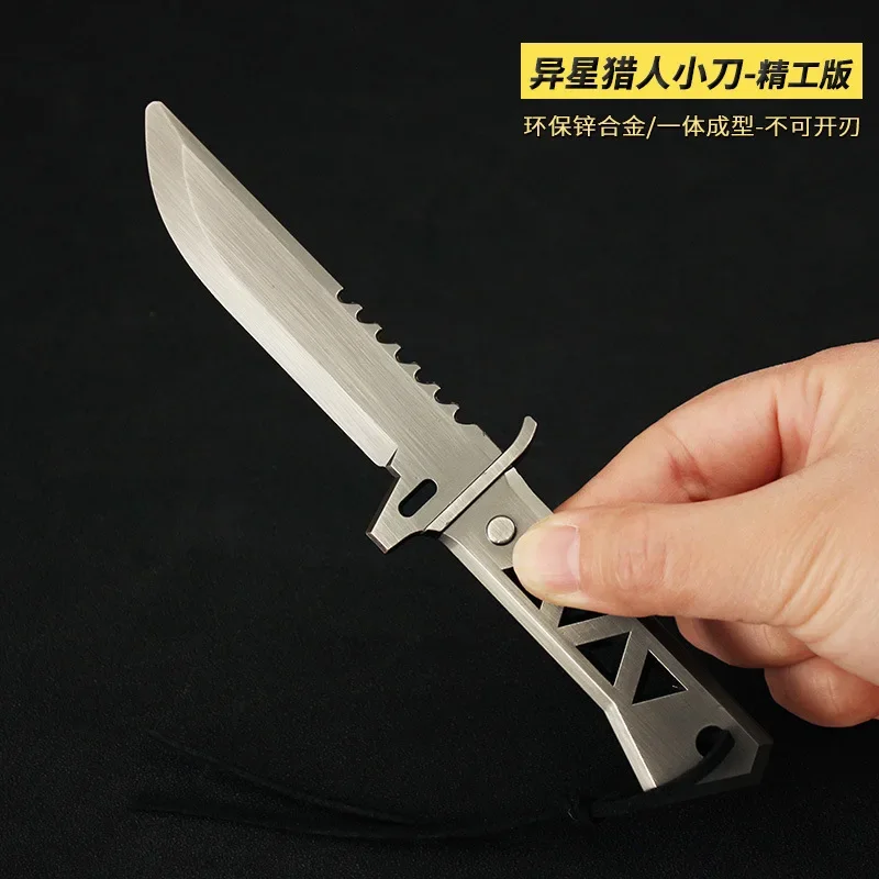 17cm Uncut Safe Military Tactical Knive with PU Sheath Valorant Game Peripheral Melee Xenohunter Knife Cosplay Model Toys