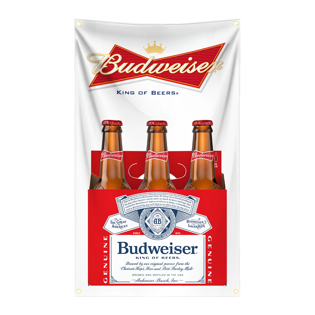 90x150cm B-Budweisers King of Beers Flag Car Tapestry Polyester Digital Printing Banner for Garage Wall Art Out Door Decoration