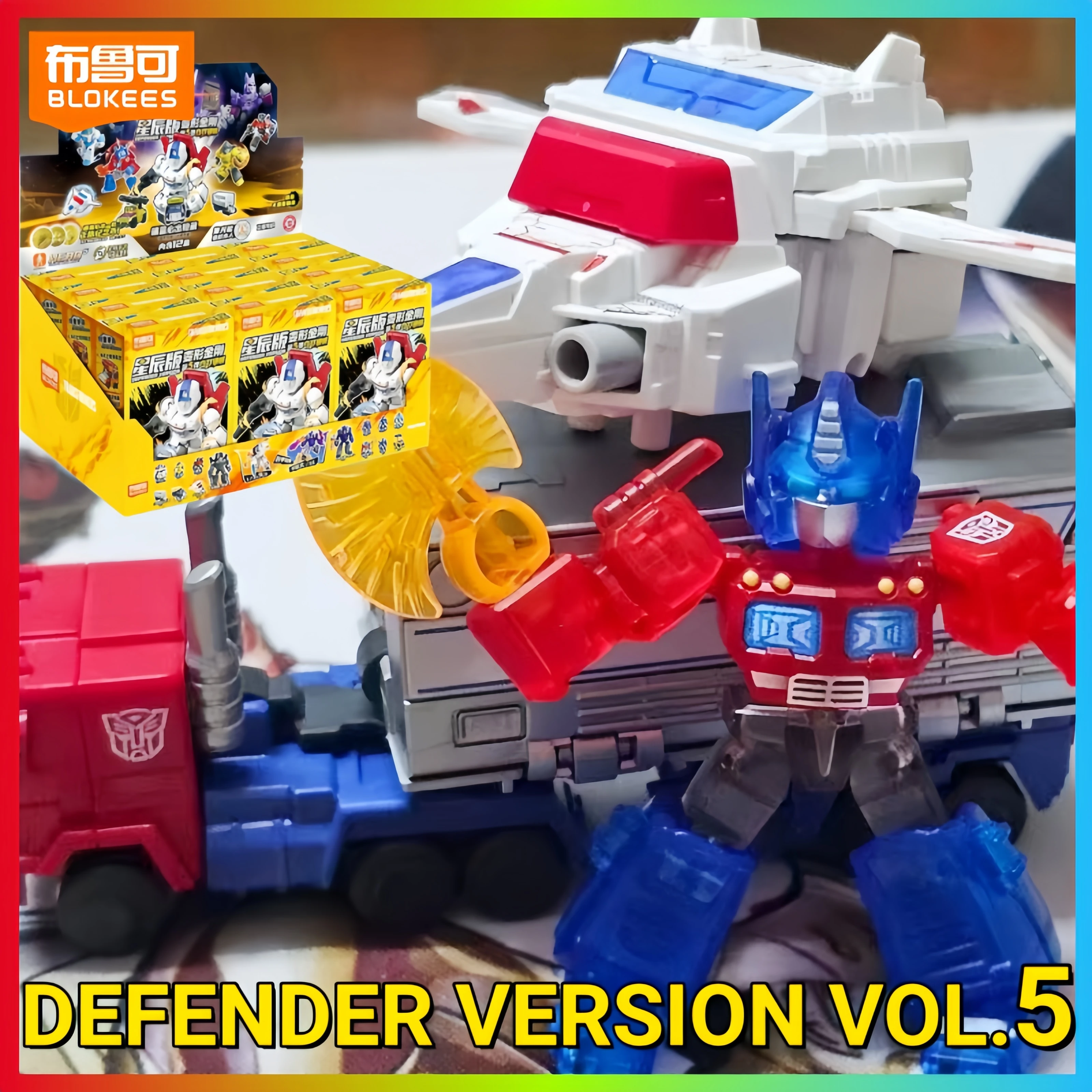 

HOT Listed Blokees Transformers Defender Version 5 Galvatron Jetfire Optimus Prime Reflector Assembly Model Toys Blind Box Gift