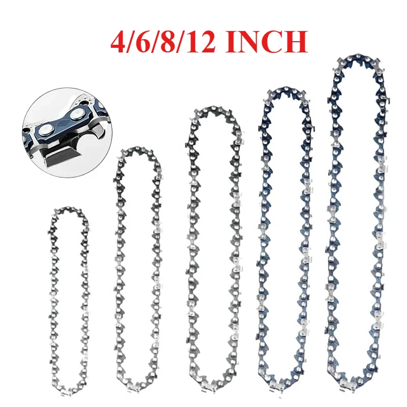 4/6/8/12Inch Electric Chainsaw Chain 1/4' Pitch 0.043' Gauge 28/36/45/47/48DL Manganese Steel for Electric Chainsaw Parts