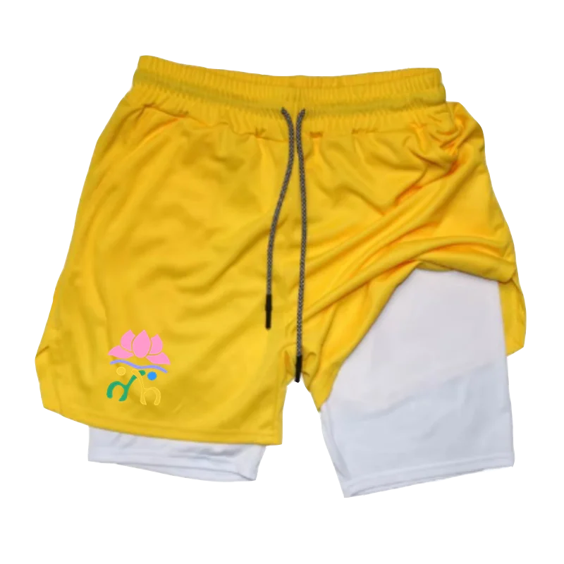 

Lotus shorts gym sports 2-in-1 shorts for quick drying and compression training summer double-layer shorts