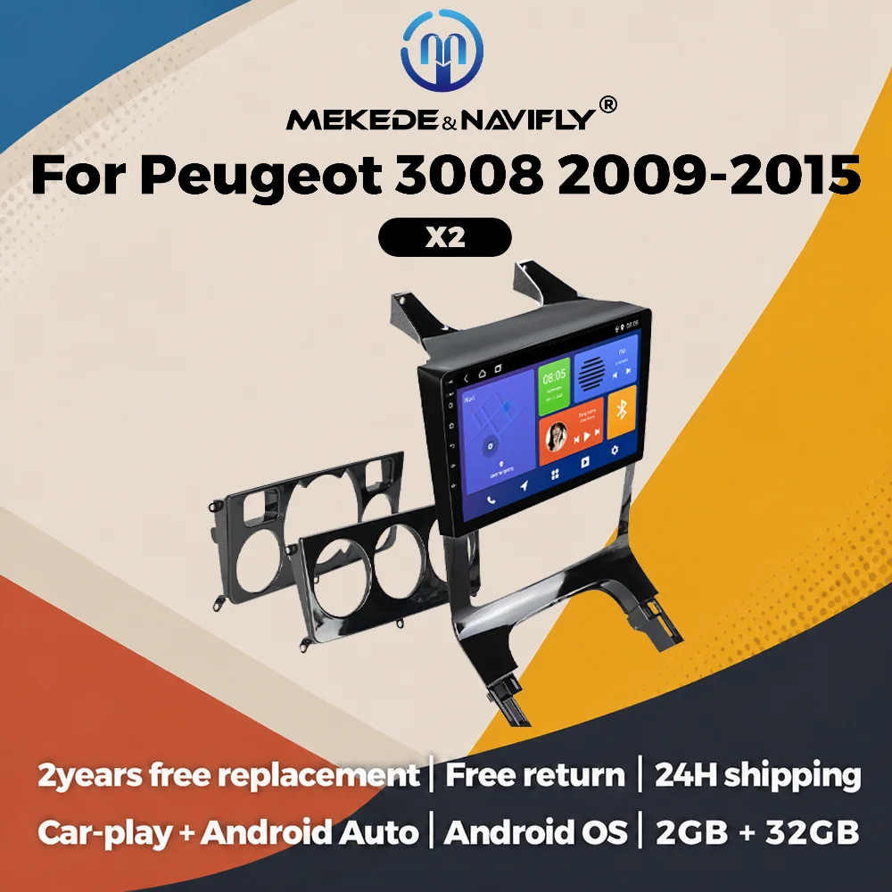 9-Zoll-Android-Autoradio für Peugeot 3008 5008 AT MT 2009 2012 -2016 Multimedia-Videoplayer GPS RADIO Kabelloses CarPlay Android Auto