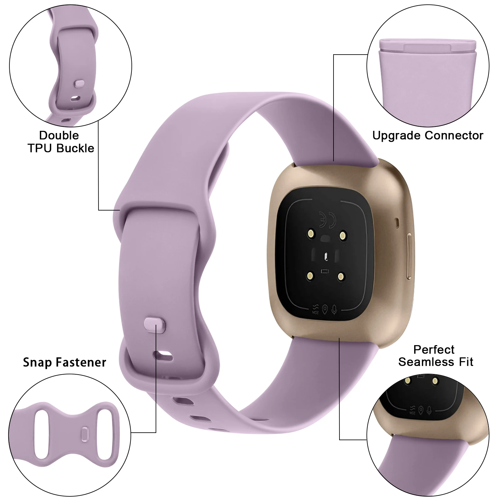 Soft TPU Strap For Fitbit Versa 3/Versa 4 Band Watchband Bracelet Replacement For Fitbit Sense/Sense 2 Strap Wristband Accessory