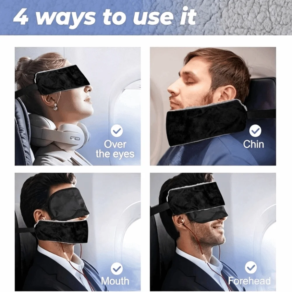 Travel Essentials Adjustable Travel Eyemask Multi-functional Soft Head Support Strap Compact Portable Neck Pillow Cars