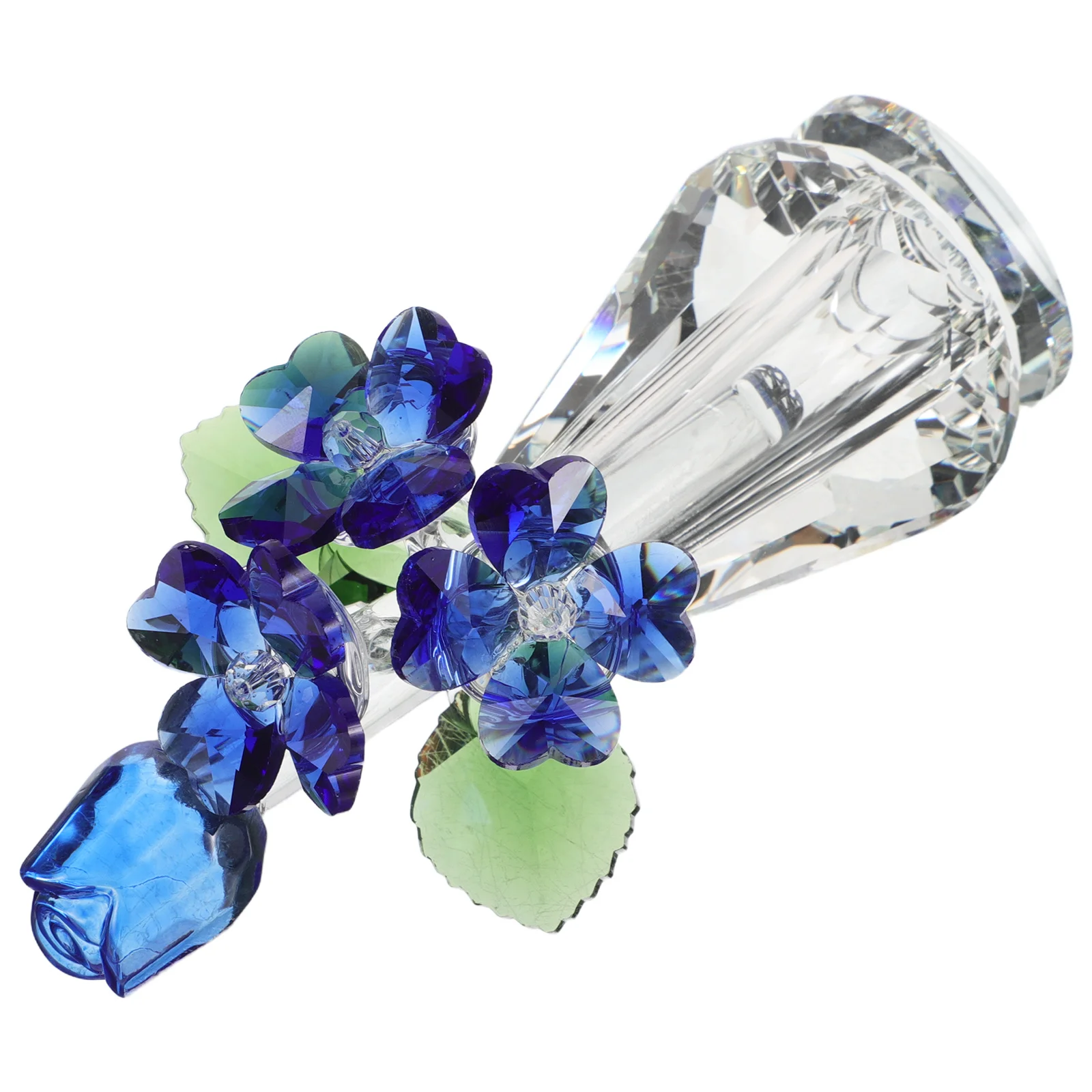 

Home Decor Crystal Flower Bouquet Anniversary Rose Figurine Gift Flowers Ornament