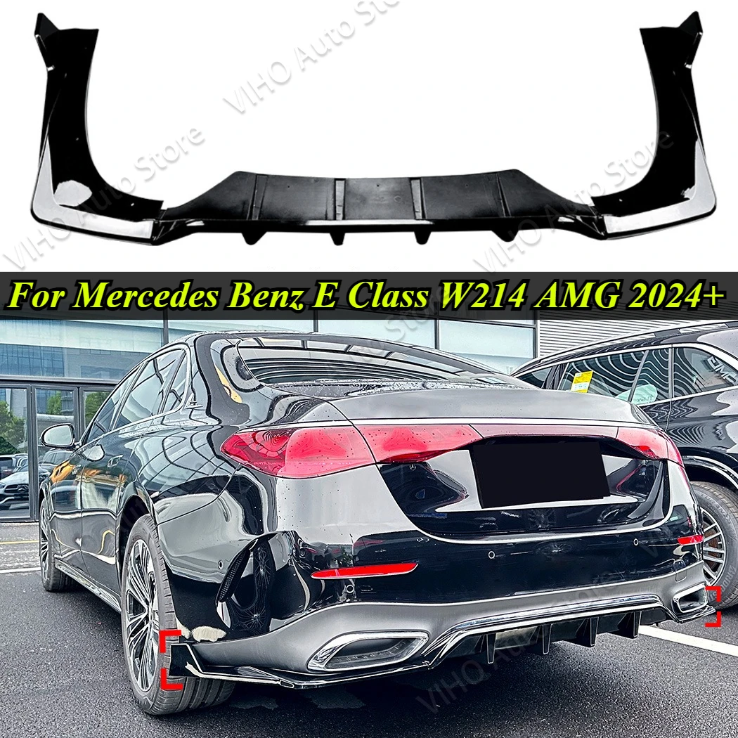 

For Mercedes Benz E Class W214 E260 E300 E350 E450 2024 2025 AMG Car Rear Bumper Chin Splitter Lip Trim Lower Diffuser Spoiler