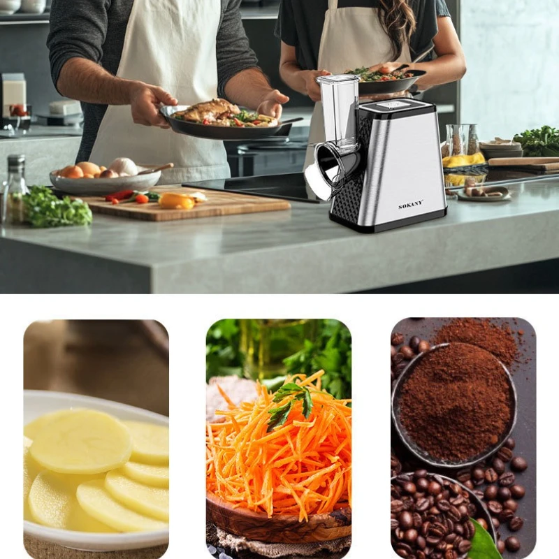 Coupe-légumes électrique 5 en 1, hachoir alimentaire domestique multifonctionnel, trancheur de cuisine pour machine à salades, robot culinaire