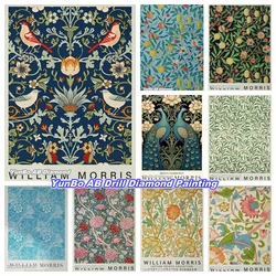 Muzeum Vintage William Morris DIY AB diamentowe malowanie haft liść truskawkowy złodziej ścieg krzyżykowy dżetów Hobby Home Decor