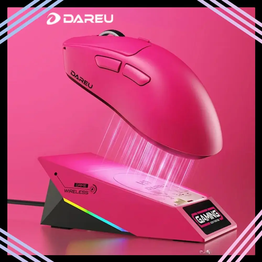 

Мышь DAREU AE7, беспроводная, трехрежимная, двойная, 8k, для киберспорта, для средних и больших, для правой руки, эргономичная игровая мышь, зарядная база с RGB-подставкой