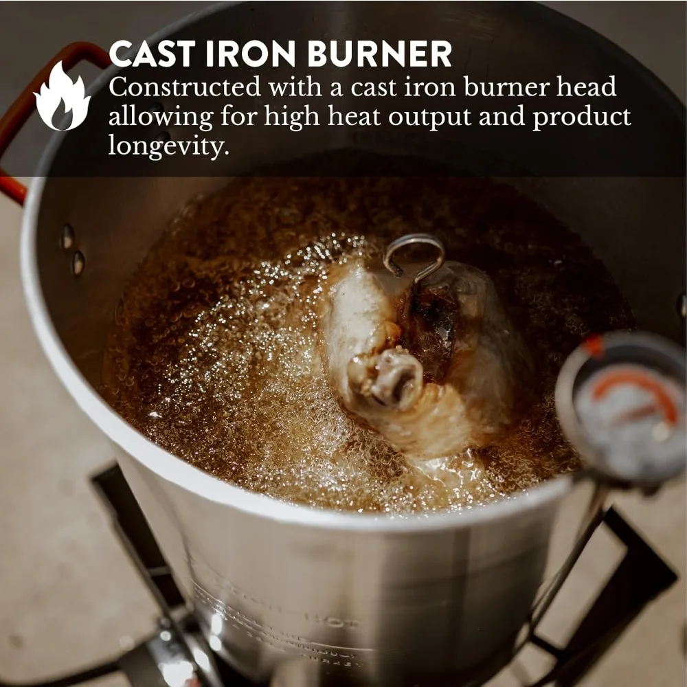 30QT Turkey Fryer and 10QT Fish Fryer Set, Seafood Boil Steamer, Crawfish Boiler, Outdoor Cooker for Crab, Shrimp, Lobster