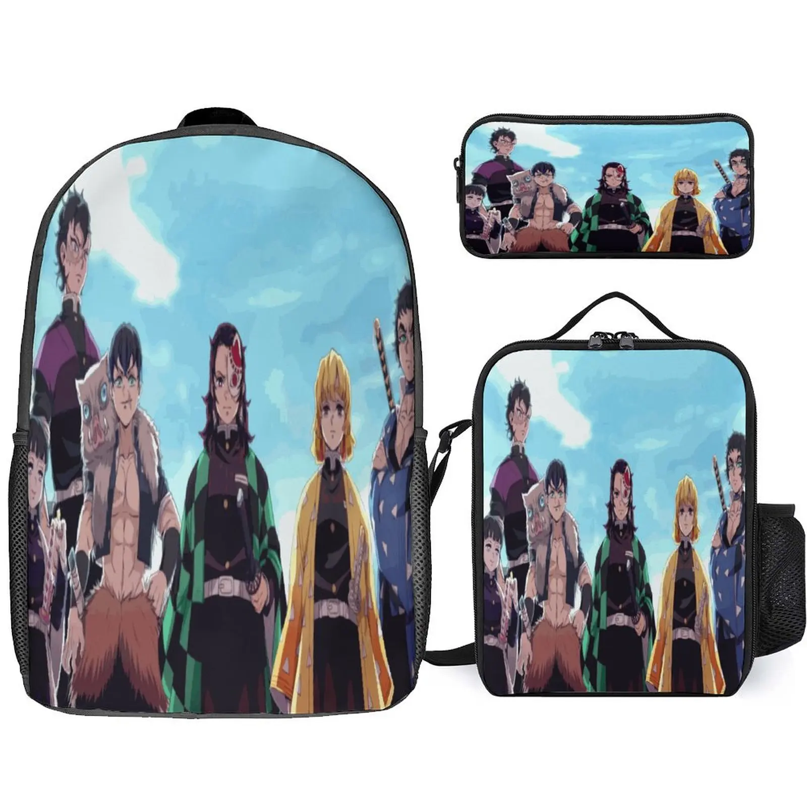 Anime herói personagem 3D impresso mochila, cool menino e menina mochila, atacado personalizado, temporada de volta às aulas