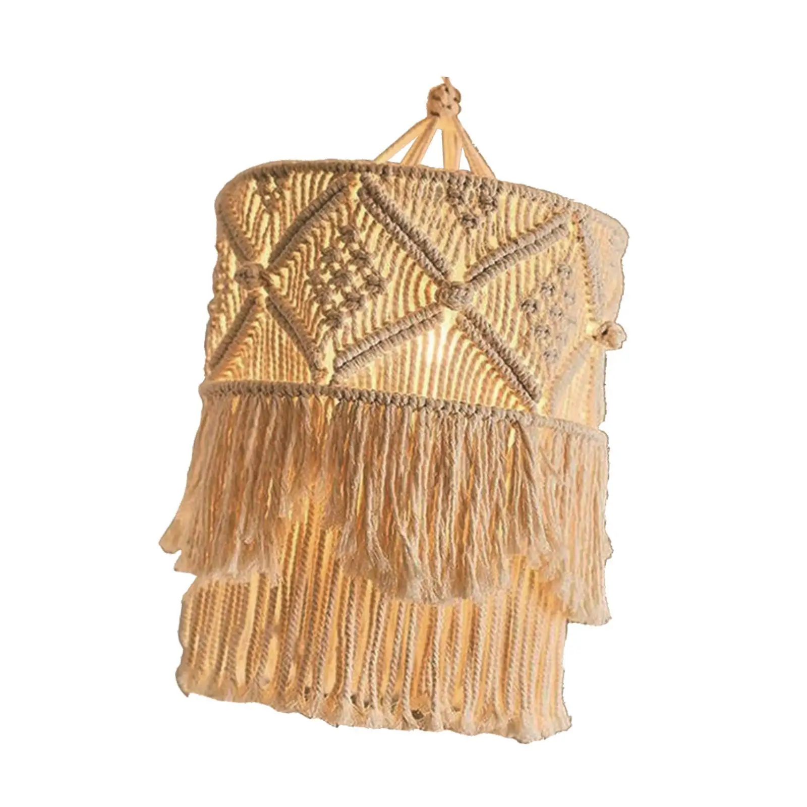 

Абажур для лампы в стиле макраме, ручной работы, из хлопка, в стиле бохо, декоративный подвесной абажур для дома и интерьера комнаты