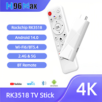 H96 Max Tv Stick Smart Tv Android14.0 Rk3518 Voice Assistant Remote Control 4K Video Bt5.4 Wifi6 Game Media Player Smart Tv Box
