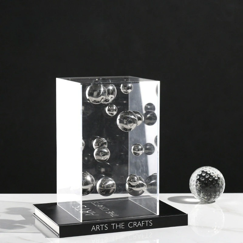 Modern Square Acrylic Ball Decoration Living Room Porch TV Cabinet Model Room Home High-end Decoration